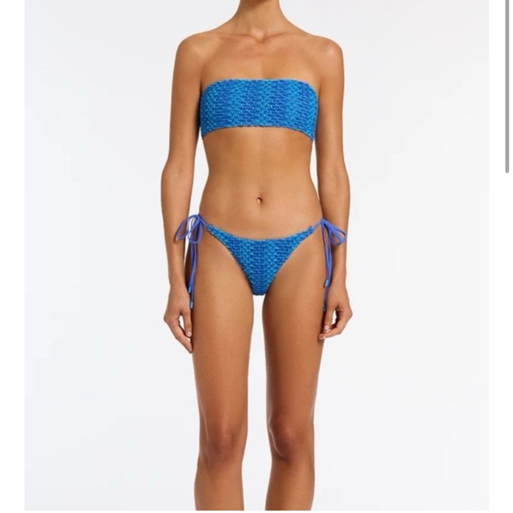 Blue Textured Bikini Set